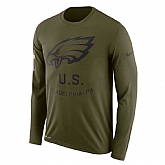 Men's Philadelphia Eagles Nike Salute to Service Sideline Legend Performance Long Sleeve T-Shirt Olive,baseball caps,new era cap wholesale,wholesale hats